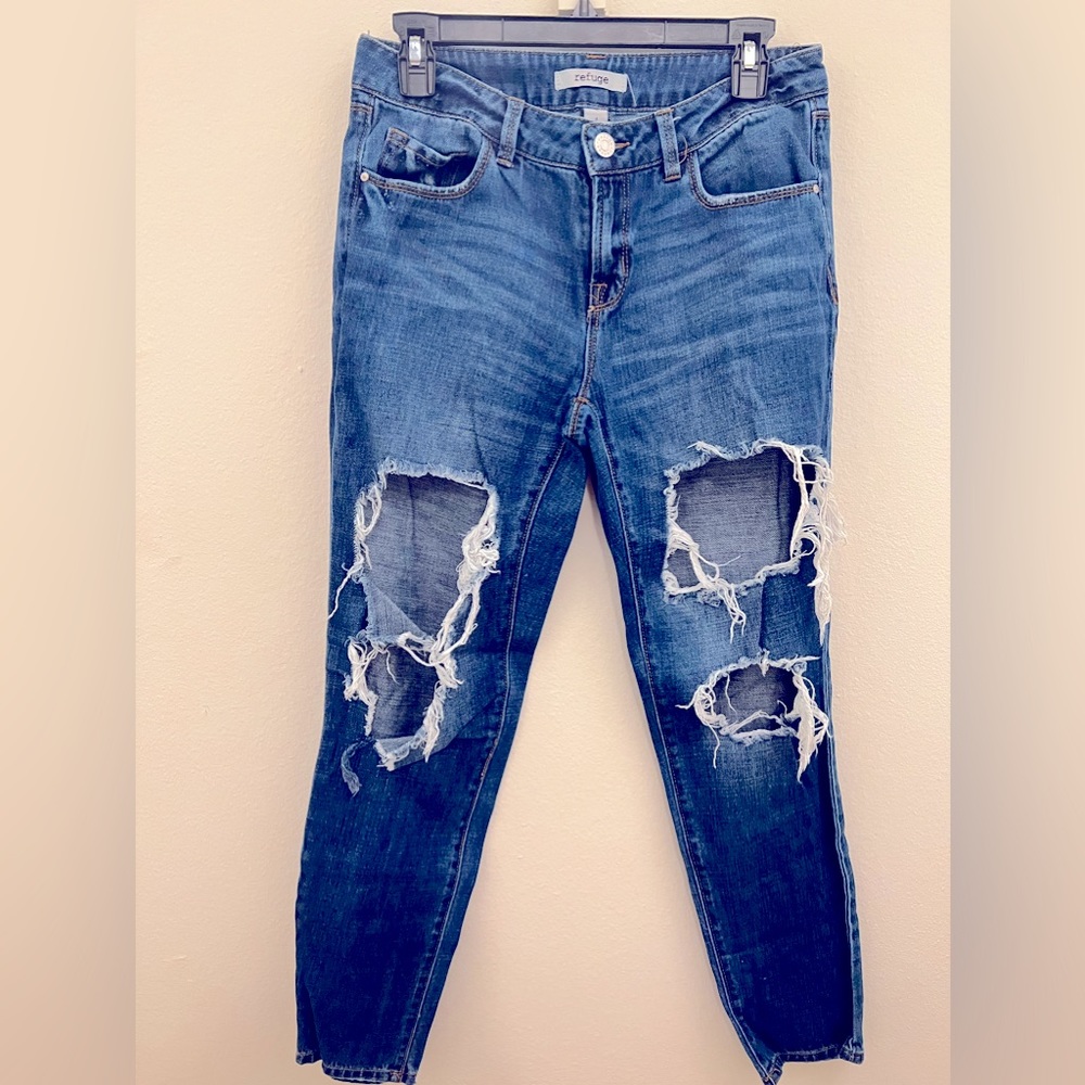 Refuge Fringe Denim Skinny Jeans - Size 4